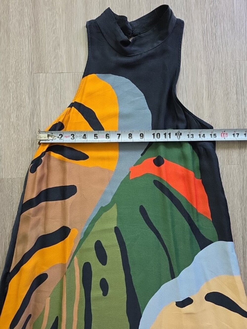 Farm Rio Anthropologie Dress XS Tropical Abstract Sleeveless Midi Boho - Picture 3 of 16